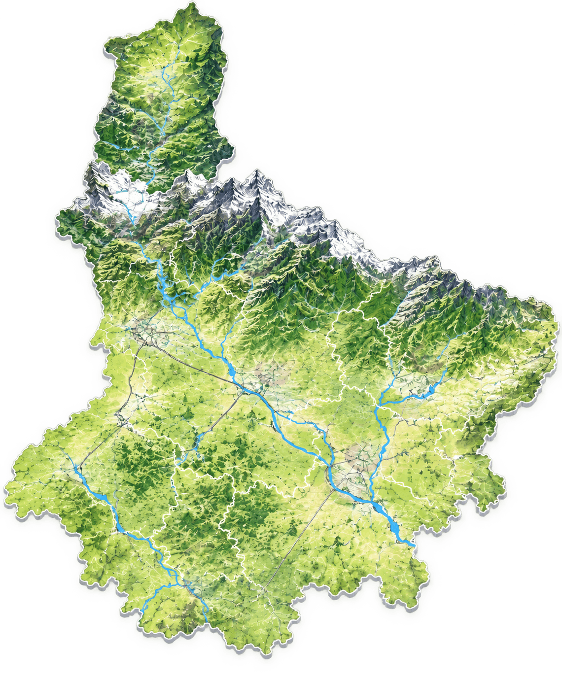 3D Map of North Bengal
